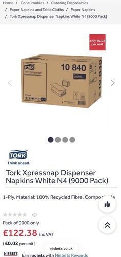 Tork 840 napkins large - 840,